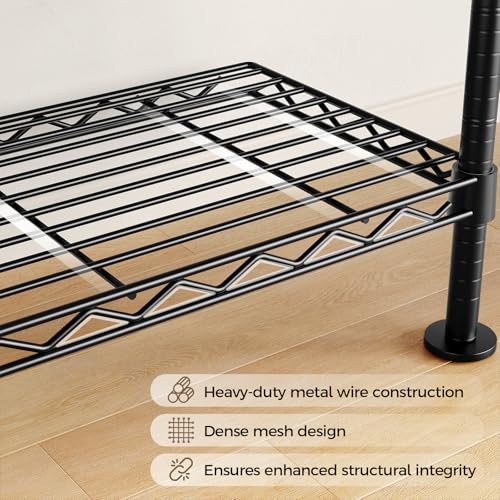 Closet Organizers and Storage, 4-Row Heavy Duty Clothes Rack for Hanging Clothes, Wall Mounted Closet System with 4 Telescopic Rods, 2 Fixed Rods, 5 Hooks, 8 Shelves for Wardrobe, Bedroom, Small Space - style: 4-Row