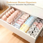 4 Pack Drawer Dividers for Clothes, 4" High 10.6"-16.9" Drawer Divider Adjustable Expandable Dresser Drawer Organizer, Clear Dresser Separators for Clothes, Underwear, Baby Clothes,Cosmetic,Toiletries - size: 4 Pack