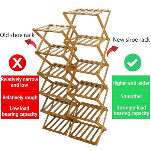 Shoe Rack - Foldable Vertical Shoe Rack for Entryway,Durable and Easy to Assemble,Applicable to Home Entrance, Closet and Bedroom (Tawny-6 Layers) - color: Tawny-6 Layers