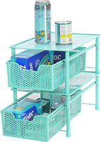Simple Houseware Stackable Cabinet Basket Drawer Organizer, Turquoise - color: Turquoise, size: 1-Tier