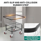 Extra-Large Rolling Laundry Cart with Wheels Holds 4 Washer Loads, Wire Laundry Basket, Heavy-Duty Steel Storage Basket with Galvanized Finish, for Commercial or Home Laundry - size: 4 Washer Loads