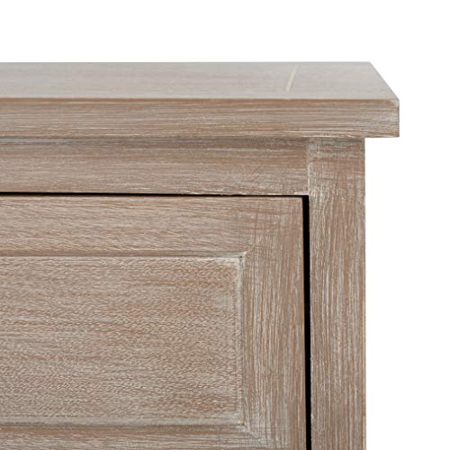 SAFAVIEH Home Collection Carrie White Wash/ Natural Wicker 3-Drawer Storage Nightstand Side Table (Fully Assembled) - color: White Washed