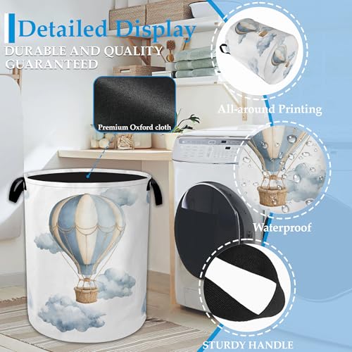 Hot Air Balloon Laundry Basket Collapsible Laundry Hamper Oxford Storage Bin for Clothes Storage, Toy Organizer, Books and Sundries 16" X 20.8" - color: Hot Air Balloon