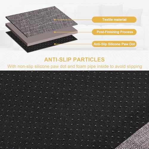 Sofa Armrest Organizer Non-Slip Remote Control Holders for Recliner Couch Chair Armchair Caddy with 5 Pockets for Table,Cell Phone,Ipad,Magazines,Books (Lightgrey, 13 x 35 Inch) - color: Lightgrey, size: 13 x 35 Inch