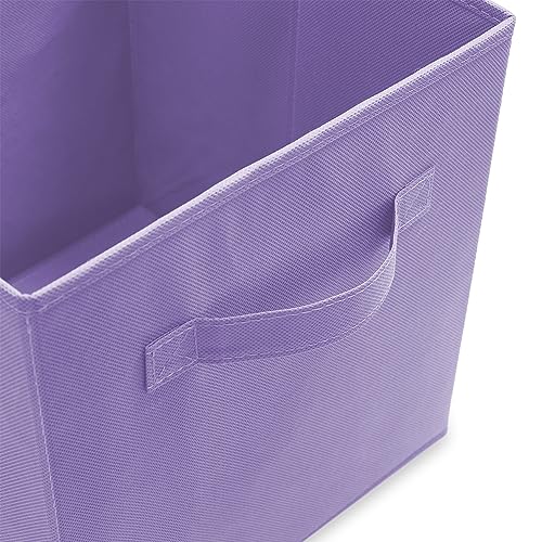 Casafield Set of 6 Collapsible Fabric Cube Storage Bins, Lavender - 11" Foldable Cloth Baskets for Shelves, Cubby Organizers & More - color: Lavender, size: 10.5" x 10.5" x 11"