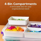 IRIS USA 9 Qt. Plastic Craft Storage Container Bins with Lids,Small Art & Office Supply Organizer Tote,Sensory Bins & Boxes for Home-& University,Latchable,Stackable,Portable,Clear,(Pack of 8) - size: 9 Qt. - 8 Pack, style: STACK & CARRY - 2 Layered