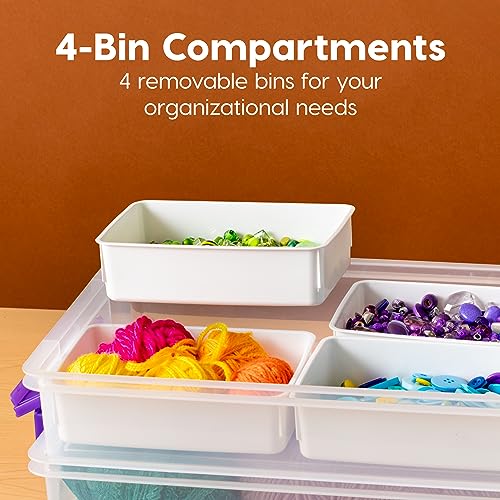 IRIS USA 9 Qt. Plastic Craft Storage Container Bins with Lids,Small Art & Office Supply Organizer Tote,Sensory Bins & Boxes for Home-& University,Latchable,Stackable,Portable,Clear,(Pack of 8) - size: 9 Qt. - 8 Pack, style: STACK & CARRY - 2 Layered