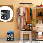 Shoe Cover Box Dispenser Foldable Storage Bin Holder with Used Shoe Covers and Welcome Please or Remove Sign for Open House Supplies (Black, Gray) - color: Black, Gray