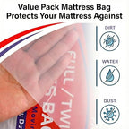 2 PK 4Mil Heavy Duty Full/Twin XL/Twin Mattress Bags for Moving,Clear Plastic Mattress Bags for Storage, Full/Twin Mattress Cover for Moving - size: Full/Twin XL,2 Pack, style: Heavy-Duty Protection (4 Mil Thick)
