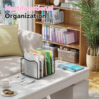 Simple Trending Mesh Desktop File Sorter Organizer, 5-Section Bookshelf for Desk Home Office, Pink - style: 5 Section Pink