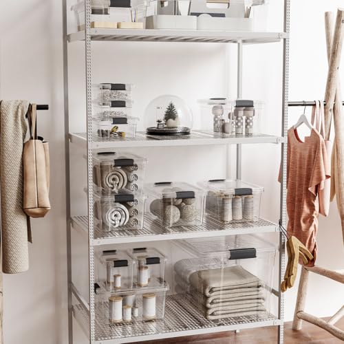 Superio 7.4 Quart Clear Plastic Storage Bin with Lid, Non-Toxic, BPA Free, Odor Free, Organizer Storage Box, Stackable Plastic Tote for Home, Garage, School, and Office - size: 7.4 Qt