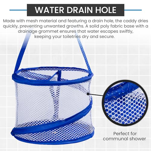 Handy Laundry Foldable Shower Caddy - Collapsible, Portable, Drainage Hole, Carry Handle, Large Compartments. Great Organizer for Camp, Travel, Gym, and Dorm (Blue) (Pack of 2) - color: Blue, size: Small (Pack of 2)