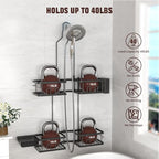 REINHARDT Adjustable Shower Caddy Hanging Rustproof Shower Caddy for Handheld Showerheads, Shower Organizer with Hooks Soap Holder Toothbrush Holder, Anti-Swing Shower Rack Bathroom Accessories, Black - color: Black