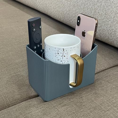 Couch Anti-Spill Drink Holder Tray, Couch Seat Cushion Cup Beverage Holder for Cups, Mugs, Bottles, Cans (Gray) - color: Gray