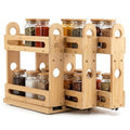 Pull Out Spice Rack Organizer for Cabinet Wide Slide Out Seasoning Rack Fits 2.1" Jars Large Capacity for Pantry Kitchen Cabinet 9" Deep Heavy Duty Easy Install