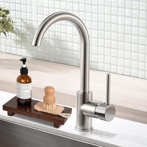 zoocatia Small Wood Tray Pedestal Stand Farmhouse Bathroom Decor Decorative Wooden Riser Kitchen Soap Dish Holder for Vanity, Counter, Sink, 10" x 4.5" - Walnut - color: Walnut, size: 10" x 4.5" x 1.6"