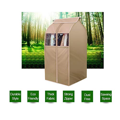 Hanging Garment Storage Bag Clothes Dustproof Cover With Clear Window In Wardrobe/Moisture, Dust Resistant Protector Cover With Zipper (Not Including Frames) - size: X-Large