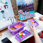 MyLifeUNIT Paint Brush Cleaner, Paint Brush Holder and Organizers with Palette for Acrylic, Watercolor, and Water-Based Paints (Purple) - color: Purple