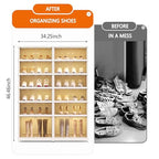 6 Tier 24 Pairs Large Shoe Rack Organizer with Doors, Foldable Collapsible Plastic Shelf, Stackable Storage Cabinet for Closet, Entryway, Hallway, Living Room - Easy Assembly - size: 6 Tiers 24 Pairs