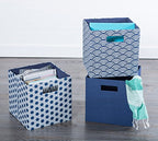 DII Poly-Cube Storage Collection Hard Sided, Collapsible Solid, Small, Nautical Blue - color: Nautical Blue, size: Small Square, 11x11x11"