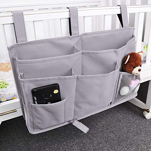 Bunk Bed Organizer - Bedside Storage Caddy with Pocket, Hanging Organizer for Camp, Dorm, Room, Hospital Bed Rail and More (Grey) - color: A-Gray
