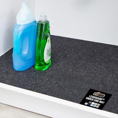 GORILLA GRIP LeakGuard Non-Adhesive Under Sink Mat for Kitchen Cabinet, 24x40, Waterproof Quick Dry Shelf Liner, Durable Absorbent Felt Mats for Bathroom Sinks, Cabinets, Dresser, Easy Trim, Charcoal - color: Charcoal, size: 24"W x 40"L