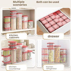8300ml Airtight Food Storage Container With Lids 9PCS Family Set, BPA-Free Food-grade Plastic Stackable Leak-proof Kitchen Pantry Organizers for Pasta, Nuts, Dry Goods, Snack,Modular Design (Red) - color: Red