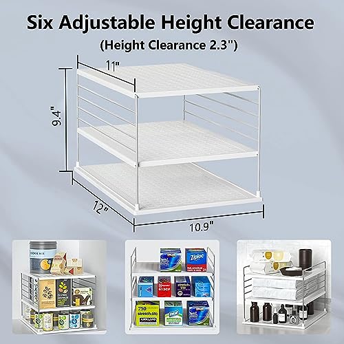 2 PACK Cabinet Organizer for Foil and Plastic Wrap- Divided Compartment Holder for Kitchen Bag- Upgraded Kitchen&Counter &Pantry Organizers and Storage(White&Gray) - color: White With Gray