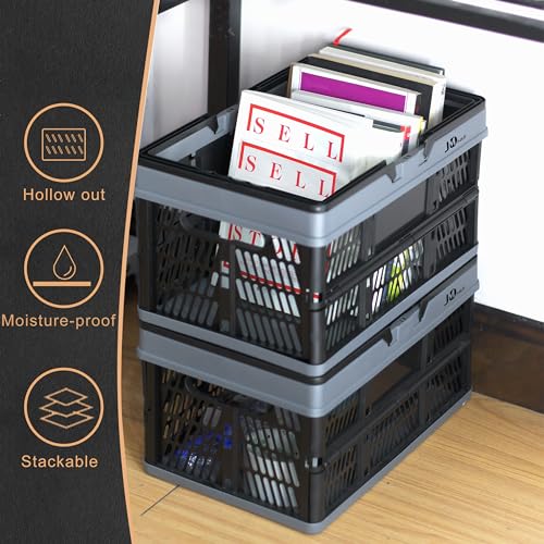20 L Collapsible Shopping Basket, plastic basket, Basket with Handle, M (Black) - color: Black