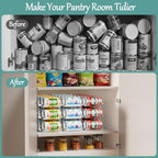 Can Storage Organizer for Pantry, Can Holders For Pantry, Canned Goods Food Dispenser, Clear Plastic Soup Can Shelf Rack, 3 Ties