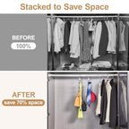 Cozcty Purse Hanger Closet, 2 Pack Clear Purse Organizer for Closet, Heavy Duty Bag Holder with 6 Hooks, Space Saving Hanging Bag Organizers and Storage for Handbags, Totes
