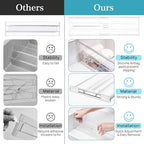 Vtopmart 8 Pack 6" Tall Upgrade Drawer Dividers for Big and Deep Drawer, 12.8"-22.3" Adjustable Expandable Dresser Drawer Organizer, Clear Plastic Separators for Dresser, Baby Supplies, Kitchenware - size: Tall-6"