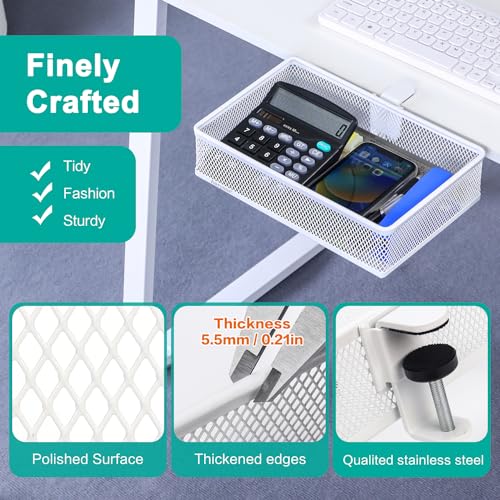 Clip-on Drawer organizers, desk organizer,can be clipped around the table to store small items. (White - Big) - style: White - Big