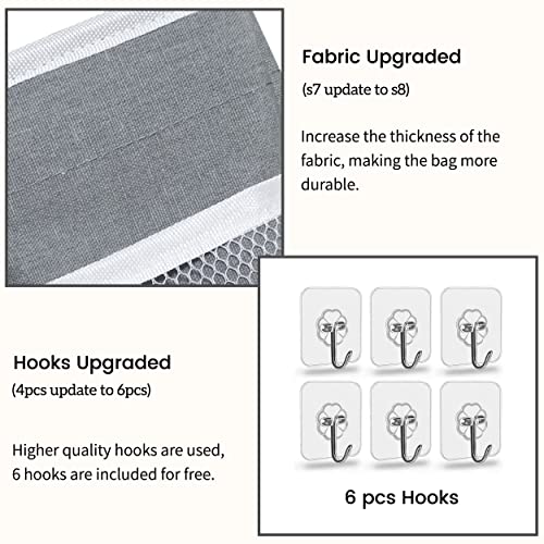 Kanrichu Wall Hanging Organizer Bag, 2-Pack Linen Storage Baskets with Pockets, WallHanging Storage Basket for Bedroom, Kitchen, Office, RV Camper (Gray) - color: Gray_2pcs