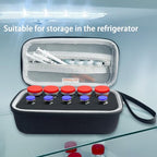 Insulin Peptide Vial Storage Case - Vial Holder for Fridge - 10 Slots Insulin Vial Case for 10ml and 3ml Vials，Black，（case only）