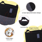 COMSE Extra Large Blanket Basket, Tall Woven Storage Basket, Nursery Hamper, 15.7”x 21.7”, Cotton Rope Laundry Hamper for Toys Clothes Towels, Black - color: Black