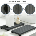 2PCS Stone Drying Tray, Water Absorbing Stone Tray for Sinks, Neat Diatomite Sink Trays, Fast Drying Kitchen Sponge Hand Soap Holder, Instant Dry Sink Coasters Used for Bathroom Counter -Dark Gray - color: 2pcs Dark Gray 5stripes