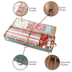Sattiyrch Gift Wrapping Paper Storage containers,600D Oxford Fabric Christmas Ribbon Gift Bag Bows Storage Box,Holds up to 20 Rolls,42"W x 14"D x 5.5"H (Red) - color: Red