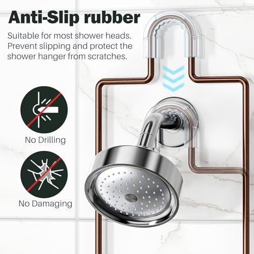 Epicano Shower Caddy Hanging, Anti-Swing Over Head Shower Caddy Rustproof with hooks for Towels, Sponge and more, Bronze - color: Bronze