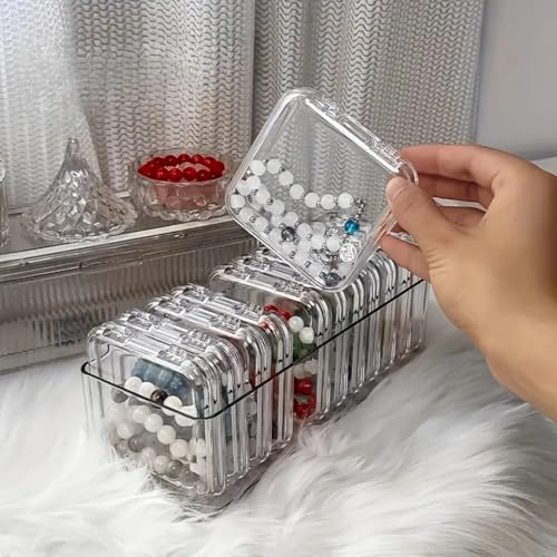 Cable Organizer Storage Box with 12 Wire Ties,Desktop Cable Management Box with Switch, Power Cord Organizer for Office,Home,Desk Accessories Storage Stationery Supplies（Clear）