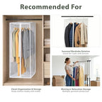 Clear Garment Bag, 60" Hanging Zippered Closet Organizer with Metal Frame – Protects Dresses, Suits & Jackets from Dust and Moisture - size: 60" Long