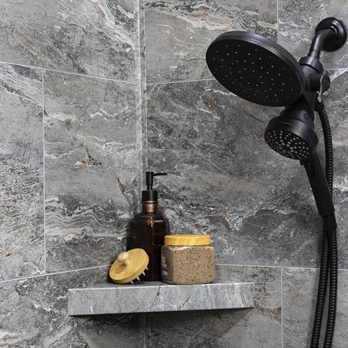 Palisade Vinyl Waterproof Corner Shower Shelf in Spanish Marble - color: Spanish Marble