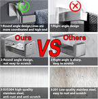5 Pieces Brushed Nickel Bathroom Hardware Set Include 24inch Towel Bar,2pcsTowel Hooks,Toilet Paper Holder Square SUS304 Stainless Steel Bathroom Accessories Set Heavy Duty Wall Mounted - color: Round Brushed, size: 24" 5pcs
