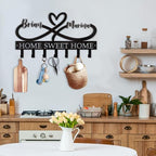 Dyoart Personalized Couple's Name Key Rack, Wall Mounted Metal Key Holder for Housewarming Gifts,ignent Bedding - color: 01 Heart