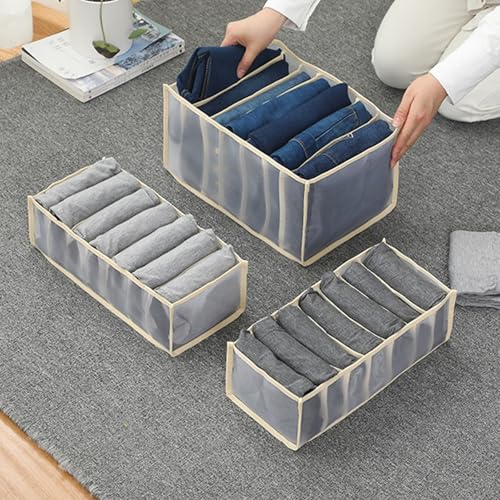 7-Compartment Underwear Storage Box, Foldable Closet Organizer for Bras, Socks, and Accessories, Space-Saving Design, Off White - color: Off White, size: 1.7X1.7X5.7inch