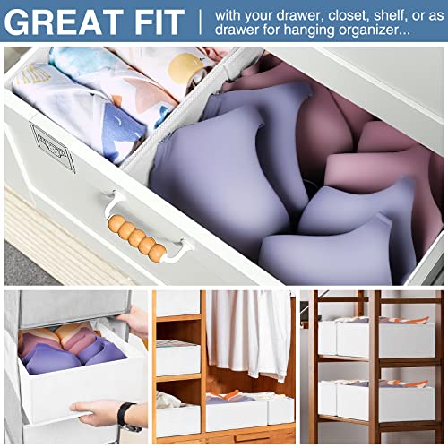 Criusia Drawer Organizer Clothes 12 Pack - Fabric Closet Organizers and Storage for Nursery Organization - Dresser Drawer Dividers for Baby Clothes/Socks/Underwear/Bras - College Dorm Room Essentials - color: White, size: 12 Pack