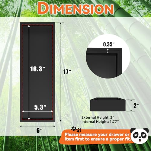 Lixple Bamboo Drawer Organizer, Extra Large Silverware Organizer for Kitchen Drawer, Stackable Utensil Organizer, 2 Pcs Toilet Tank Topper Tray, Wooden Toilet Paper Basket (Black, 17 X 6 X 2 Inch) - color: Black, size: 17 x 6 x 2 Inch