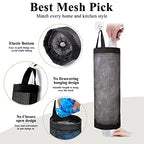 TOGETRUE Plastic Bag Holder, Grocery Bag Holder Mesh Hanging Storage Bag Dispenser (Black 2 Packs) - color: Black 2 Packs