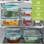 Snapware Plastic Total Solution 5-Pack (Mixed Sizes) Food Storage Containers Set, Leakproof & Airtight Plastic Locking Lids Rectangular Tupperware, BPA-Free Lids, Microwave Dishwasher Freezer Safe - size: 5 Pack, style: Mixed Sizes