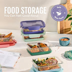 Ello Duraglass Refresh 3.4 Cup Meal Prep Sets 10Pc, 5 Pack Set- Glass Food Storage Container with Silicone Boot and Airtight BPA-Free Plastic Lids, Dishwasher, Microwave and Freezer Safe,Everest - color: Everest, size: 3.4 Cup